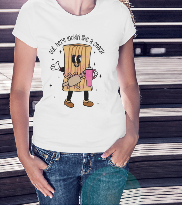 Out Here Lookin' Like A Snack Tamale With Coffee Cup And Cute Smile T-Shirt