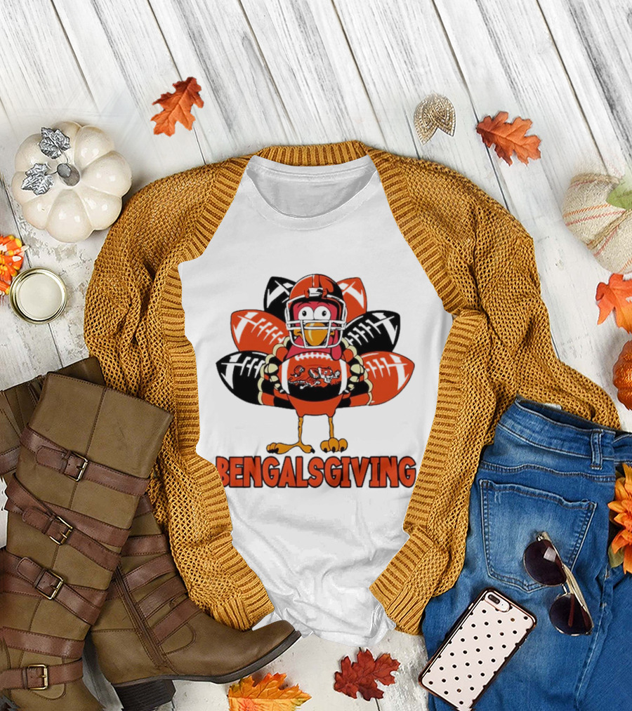 Bengalsgiving Cincinnati Bengals Thanksgiving Turkey Football T-Shirt