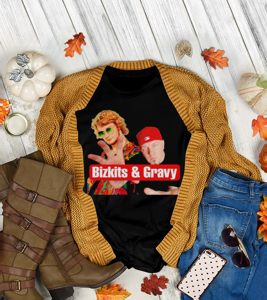 Bizkits and Gravy Funny Meme Parody with Colorful Characters T-Shirt