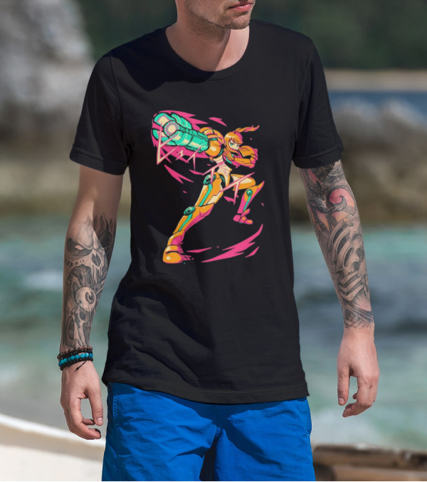 The Yetee Take Aim Metroid Samus Power Suit T-Shirt