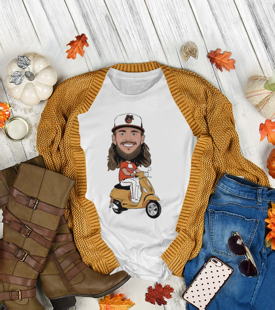 Baltimore Orioles Vespi Riding a Vespa Scooter T-Shirt