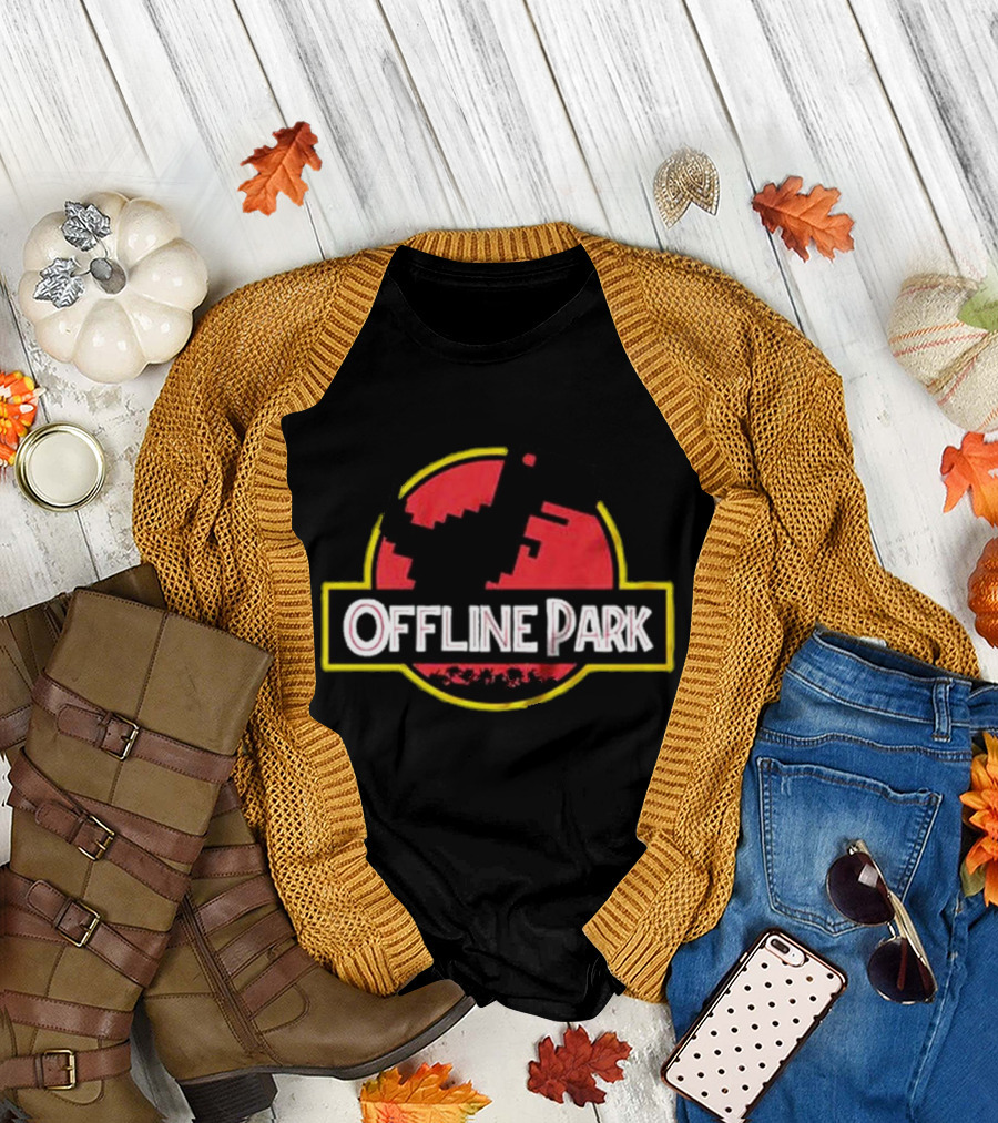 Offline Park Dinosaur Pixel T-Shirt