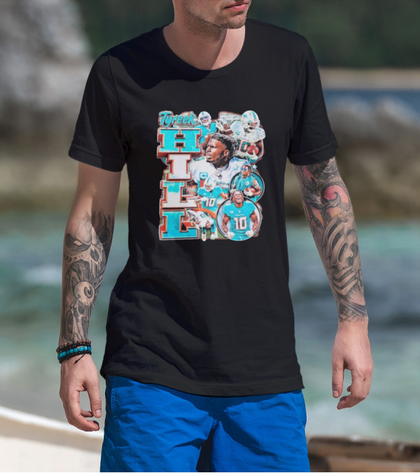 Tyreek Hill Miami Dolphins Football Player Collage T-Shirt