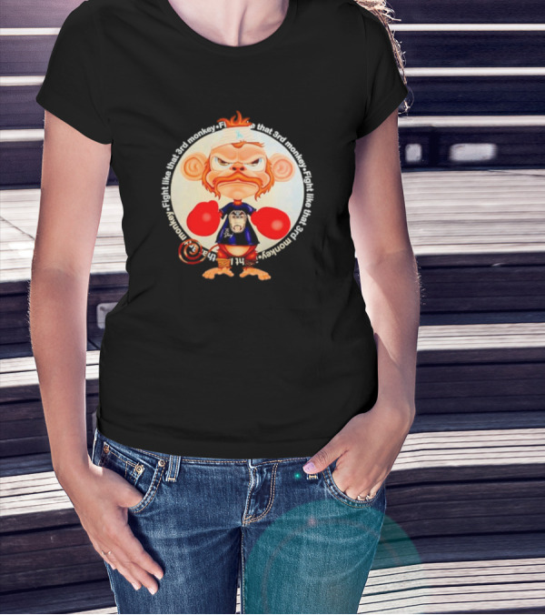 Fight Like That 3rd Monkey Angry Boxing Character With Red Gloves And Orange Hair T-Shirt