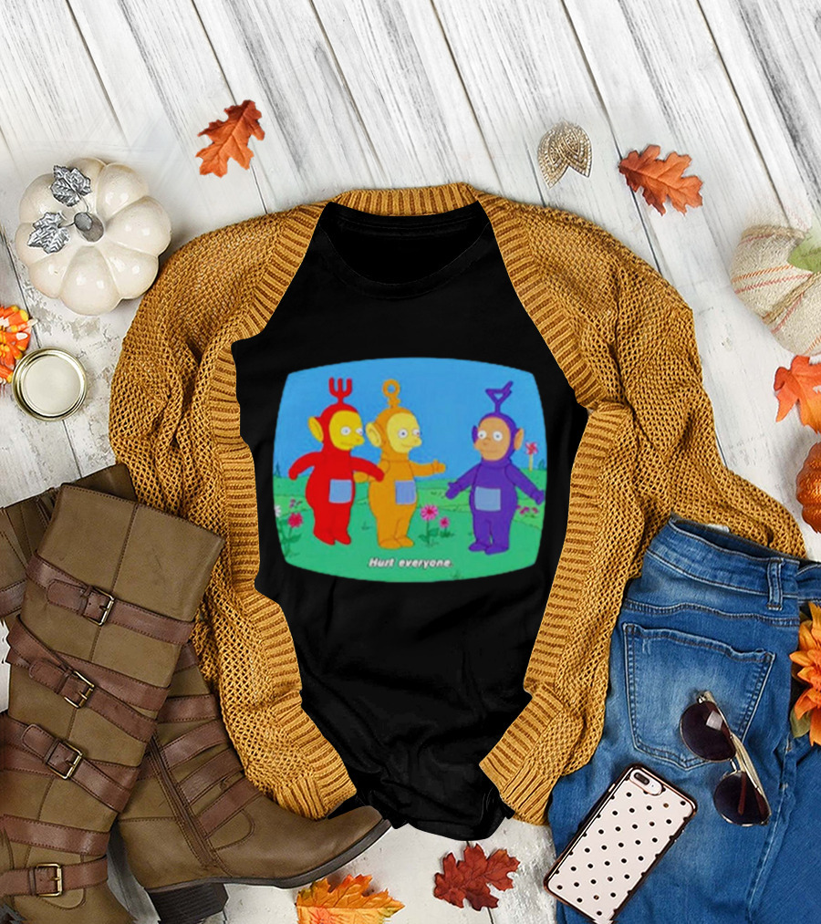 Teletubbies Meet The Simpsons Hurt Everyone Scene T-Shirt