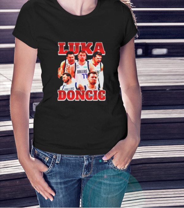 Luka Doncic Dallas Basketball Player Collage T-Shirt
