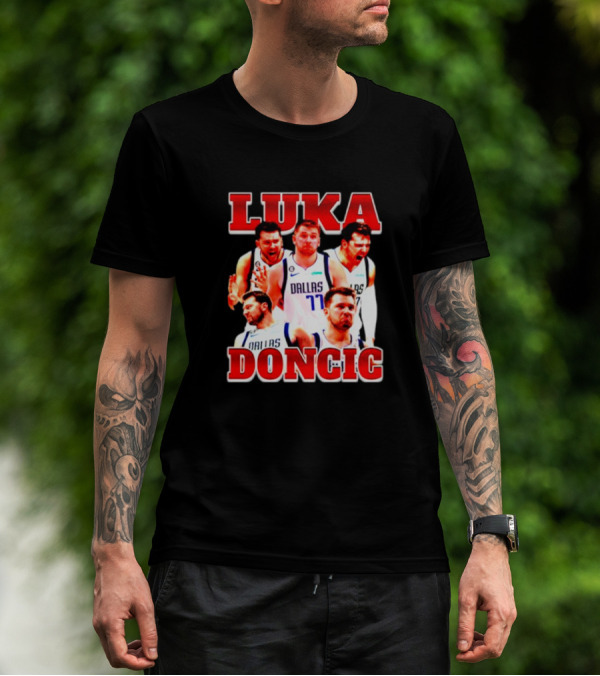 Luka Doncic Dallas Basketball Player Collage T-Shirt