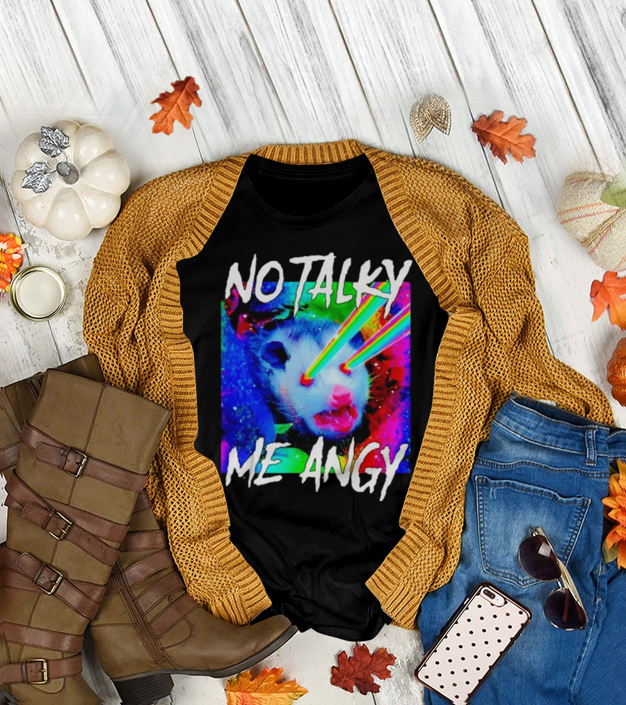 No Talky Me Angy Laser Eyes Possum T-Shirt