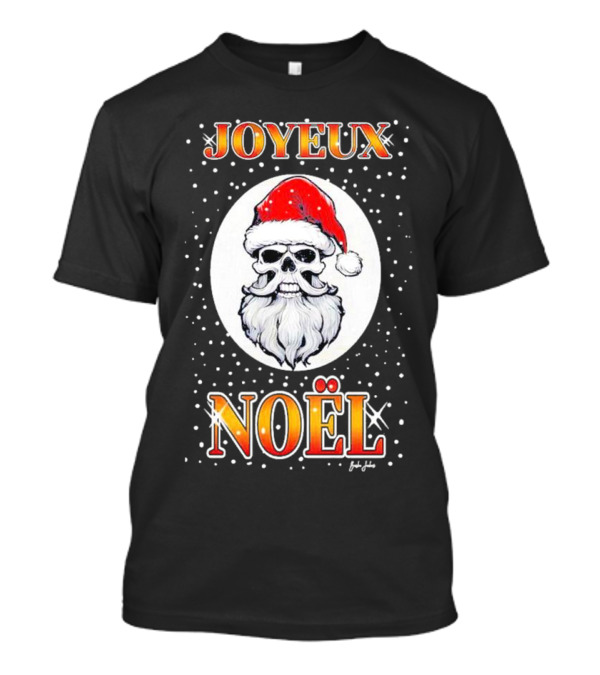 Joyeux Noël Skull Santa Hat Festive T-Shirt