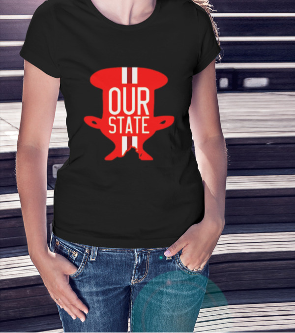 Our State Victory Celebration Red Trophy T-Shirt