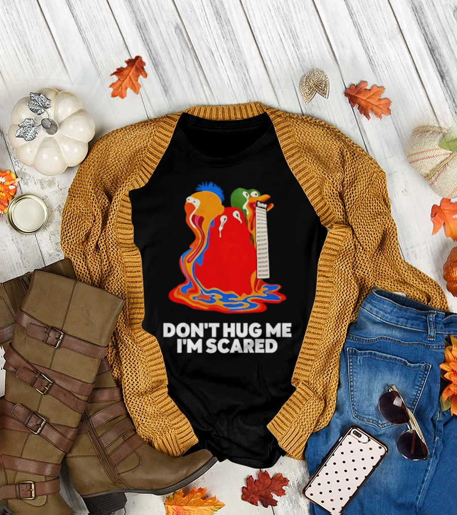 Don't Hug Me I'm Scared Melting Characters with Medium Tag T-Shirt
