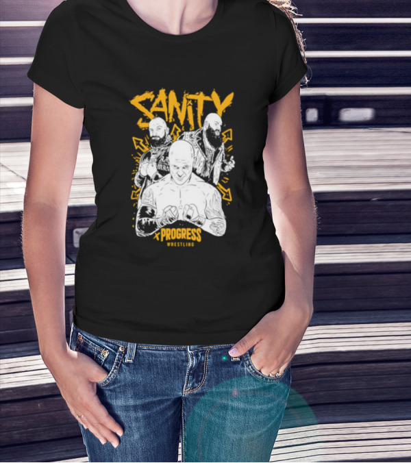 Sanity X Progress Wrestling Trio Fighters T-Shirt