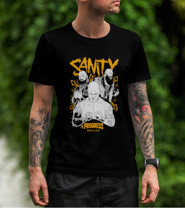 Sanity X Progress Wrestling Trio Fighters T-Shirt