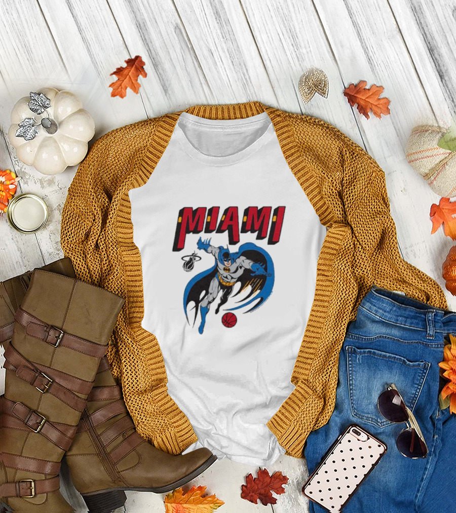 Batman Miami Heat Superhero Basketball Adventure T-Shirt