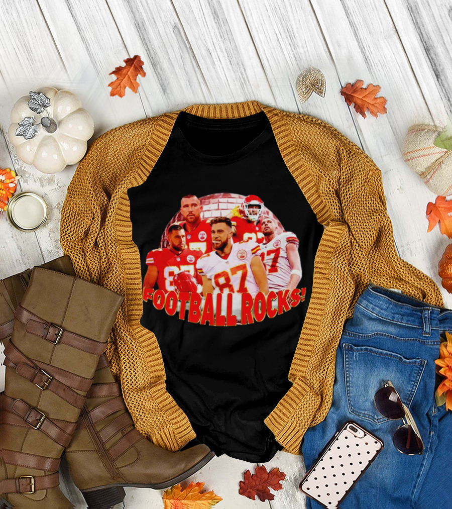 Travis Kelce Football Rocks KC Chiefs 87 T-Shirt