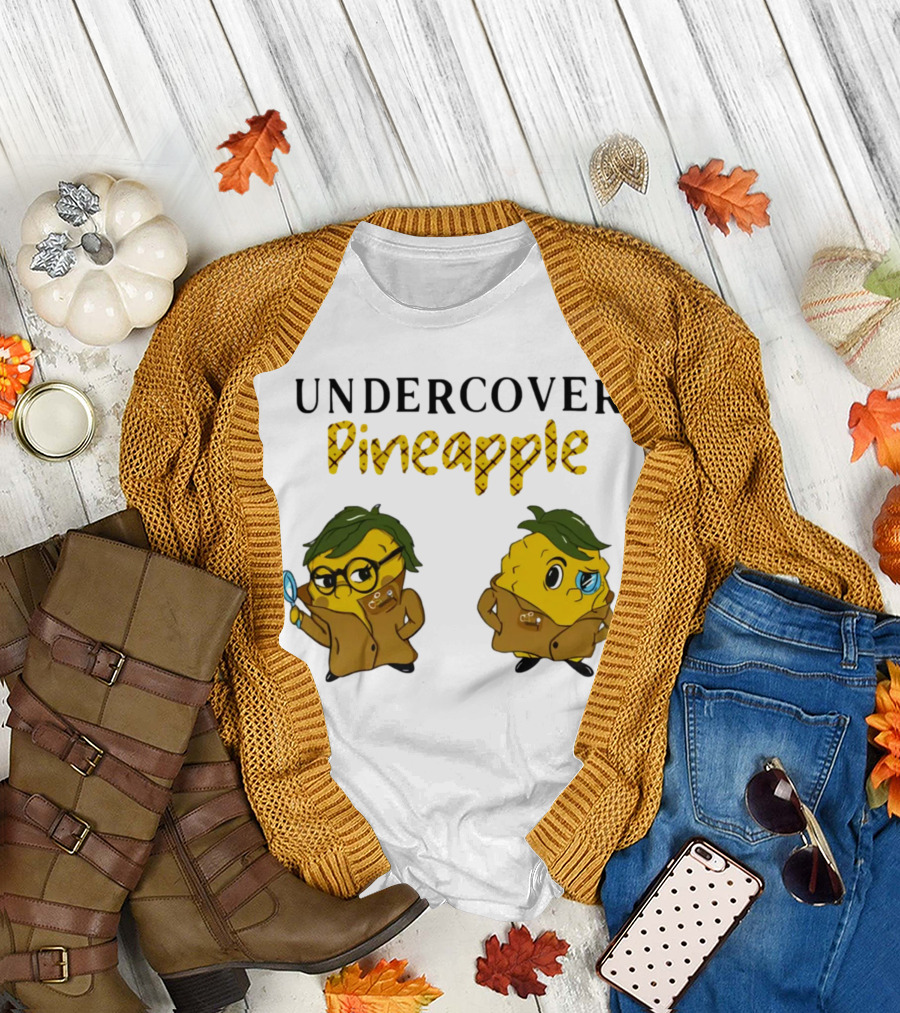 Crime Weekly Podcast Merch Undercover Pineapple Detective Characters Duo T-Shirt