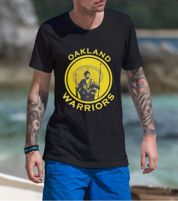 Oakland Warriors Huey Newton Chair Emblem T-Shirt