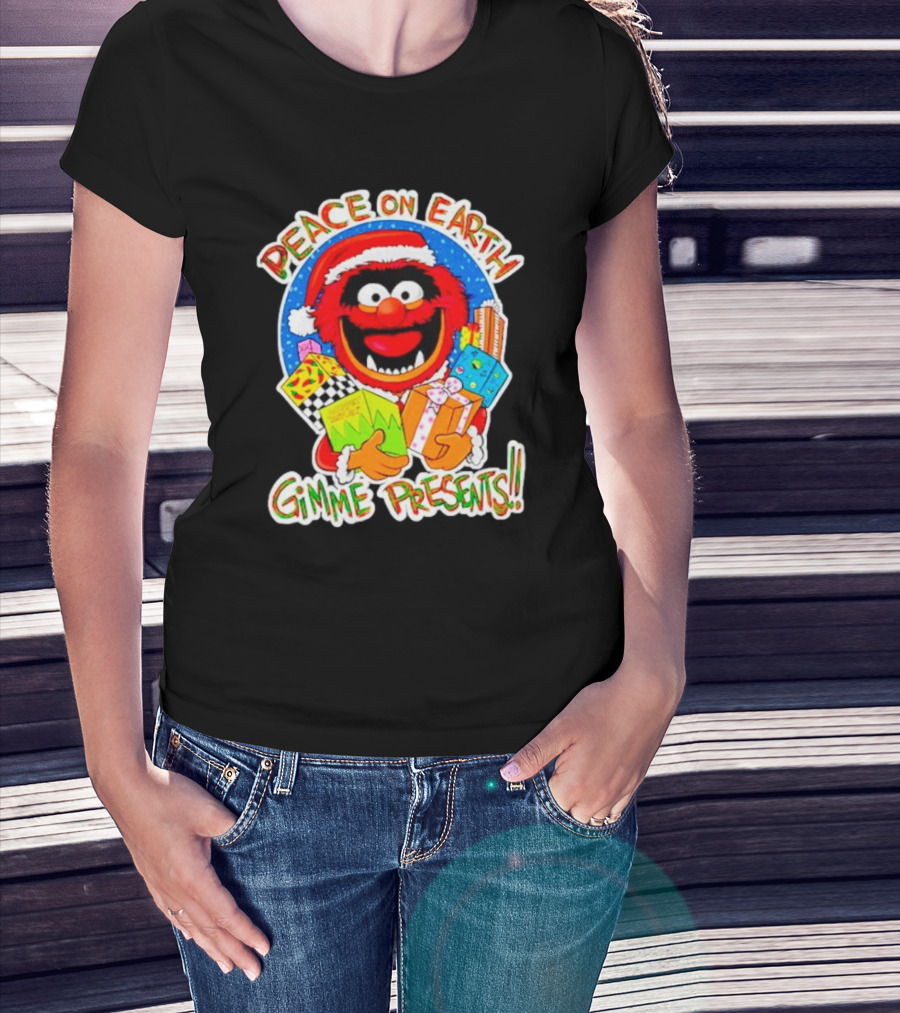 Peace On Earth Gimme Presents Muppets Santa T-Shirt