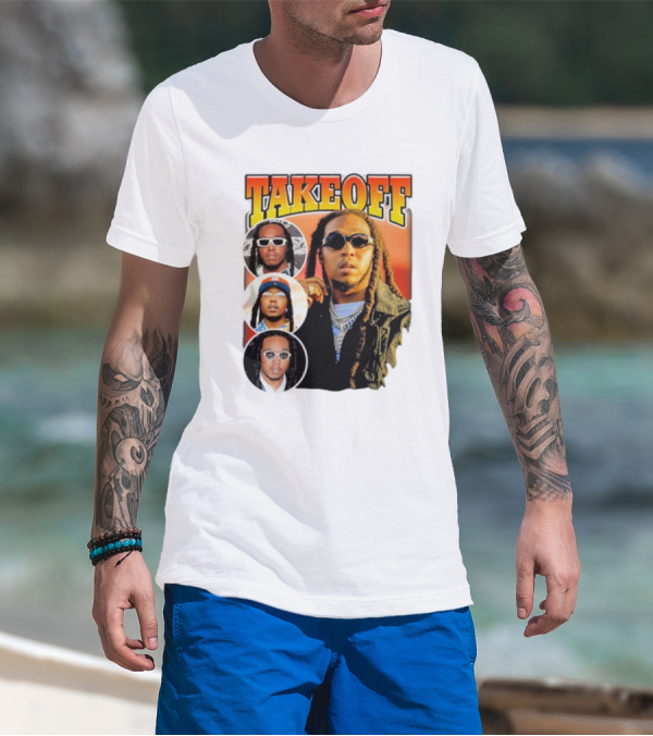Quavo Migos Takeoff Rapper Tribute Circular Portraits T-Shirt
