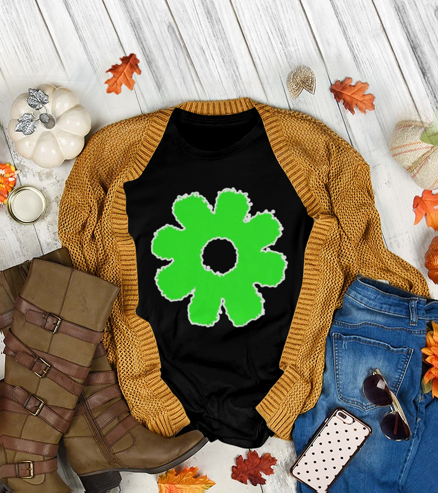 Scowl Neon Green Flower T-Shirt