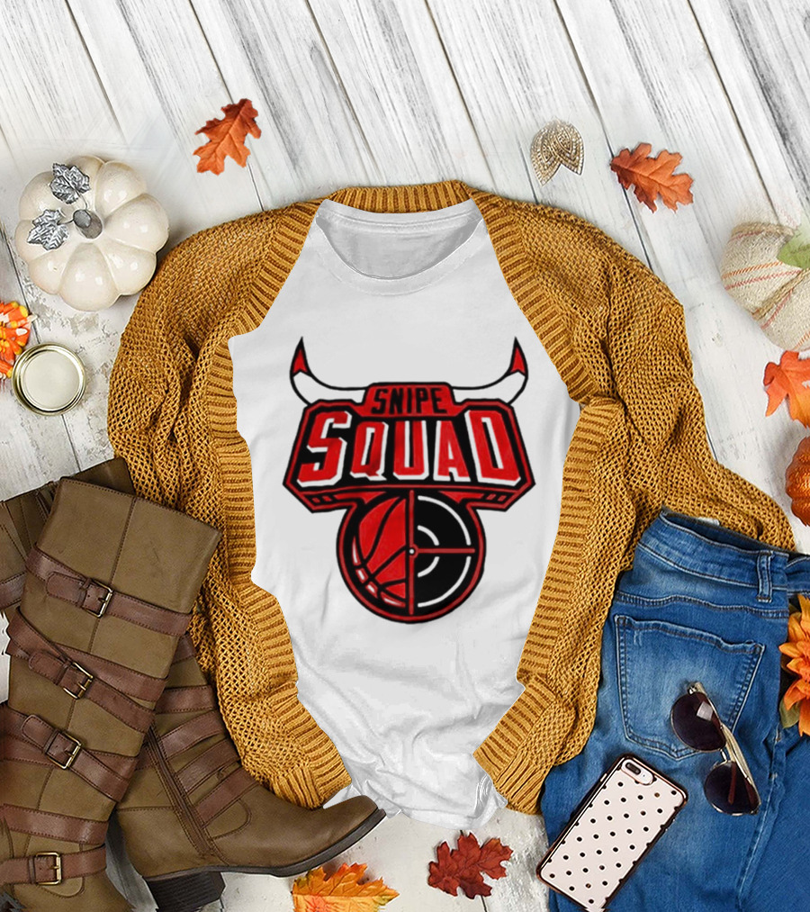 Chicago Bulls Snipe Squad Basketball Target Bull Horns T-Shirt