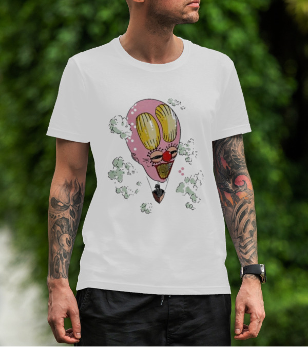 Balloon Head In Cloud With Clown Face T-Shirt