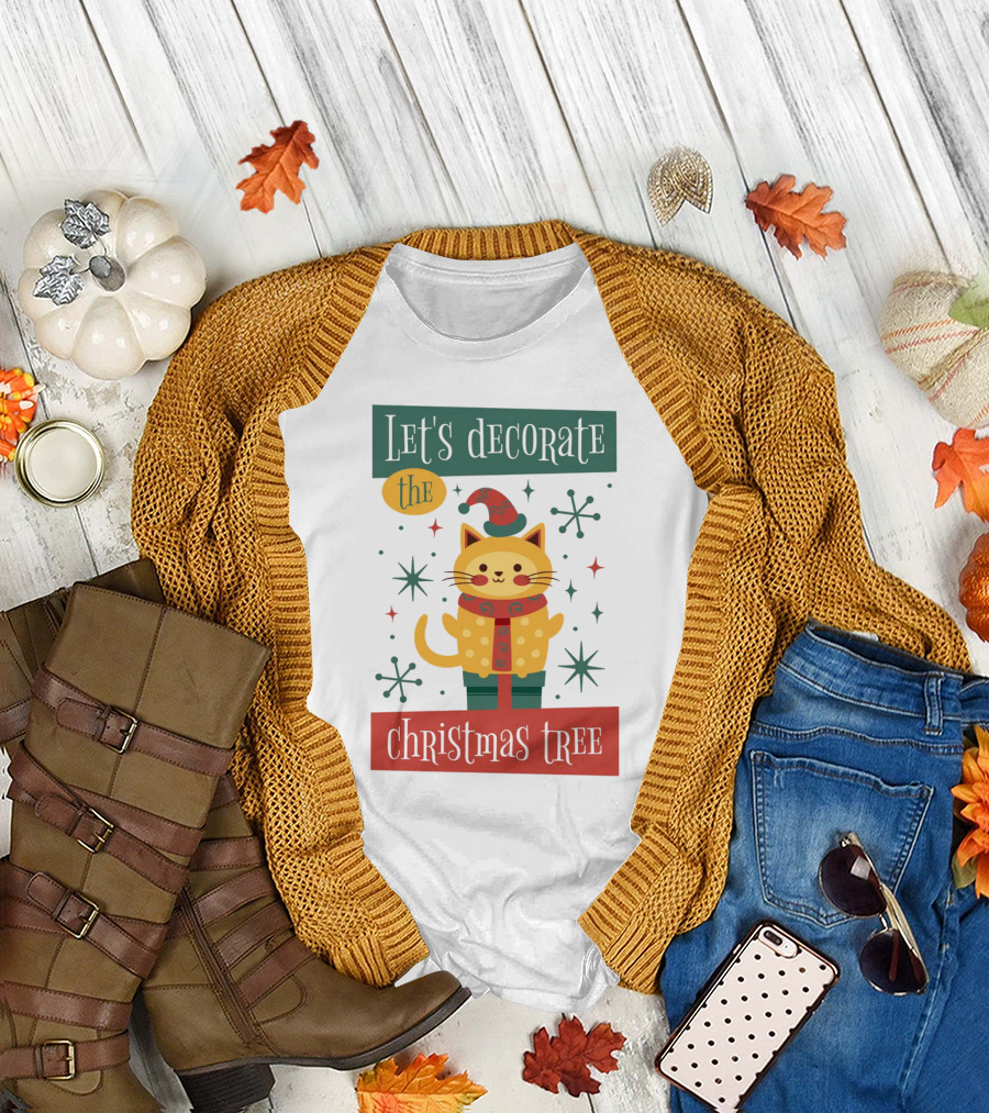 Let's Decorate the Christmas Tree Cat T-Shirt