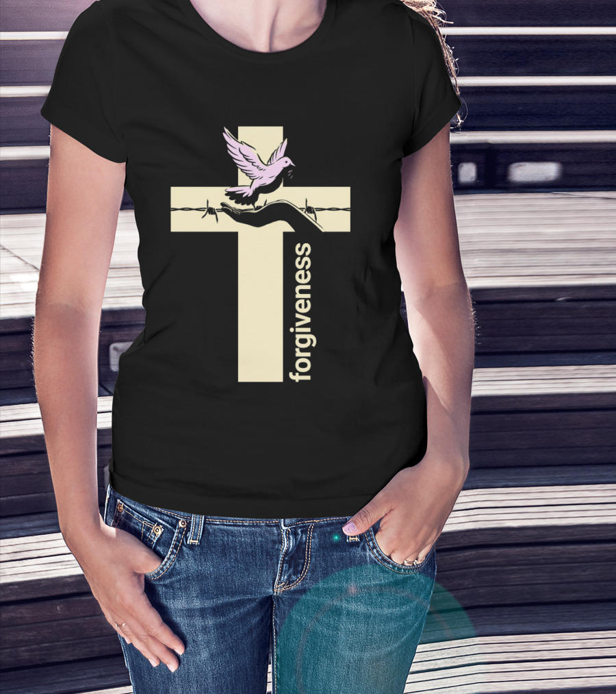 Forgiveness Dove And Cross With Barbed Wire T-Shirt