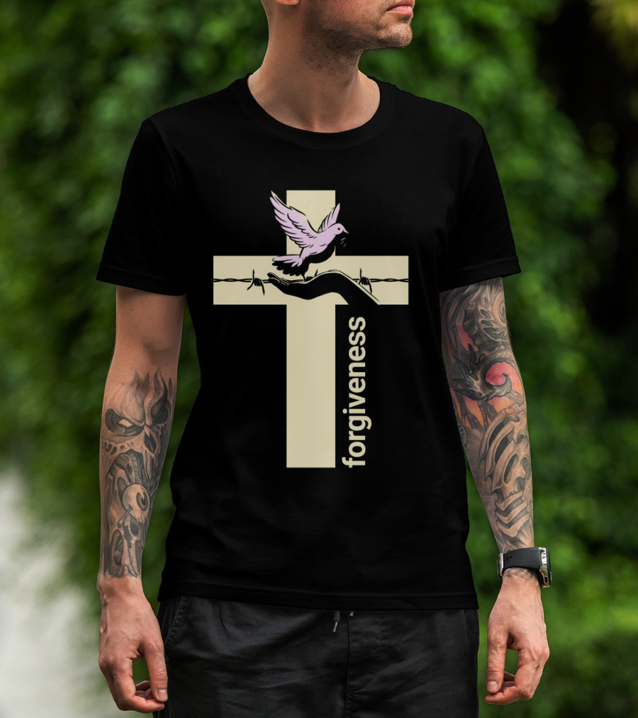 Forgiveness Dove And Cross With Barbed Wire T-Shirt