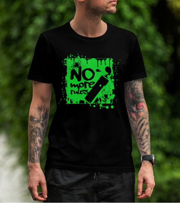 No More Rules Graffiti Spray Paint Splatter T-Shirt
