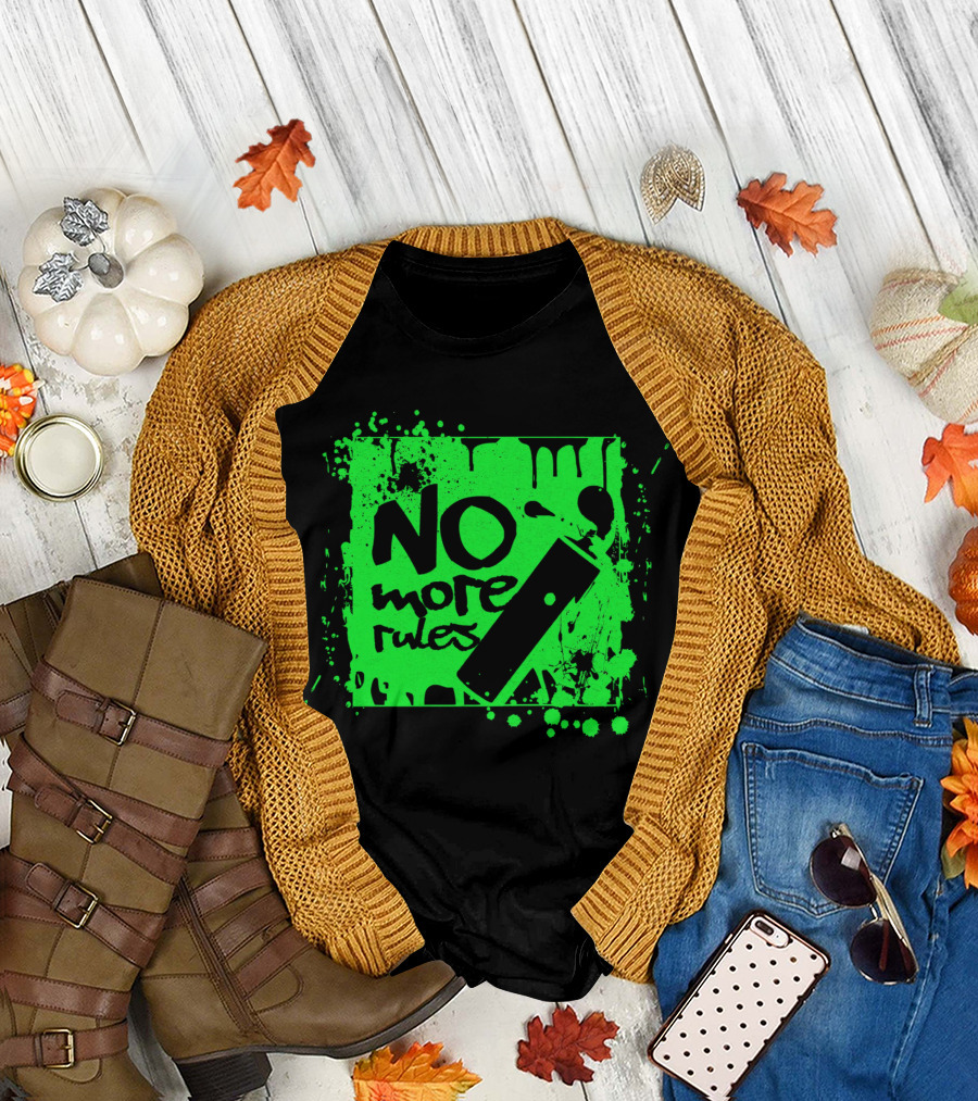 No More Rules Graffiti Spray Paint Splatter T-Shirt