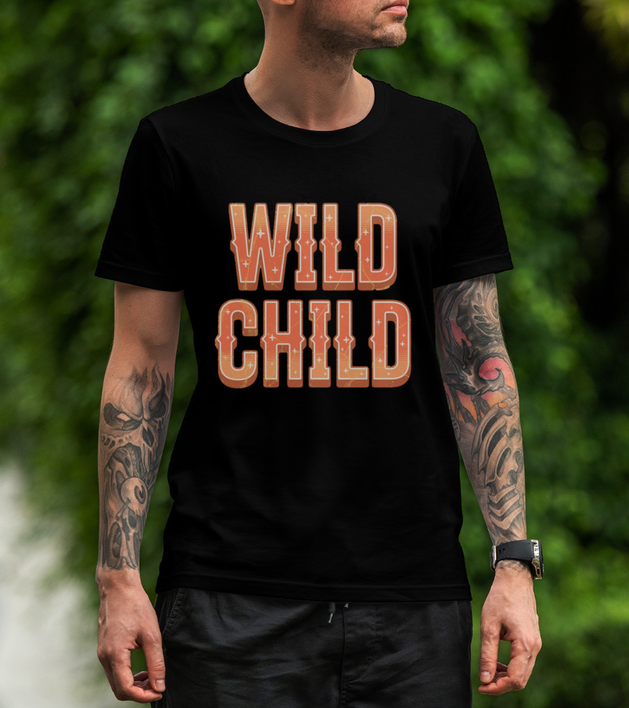 Wild Child Vintage Western Typography T-Shirt