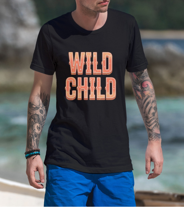 Wild Child Vintage Western Typography T-Shirt