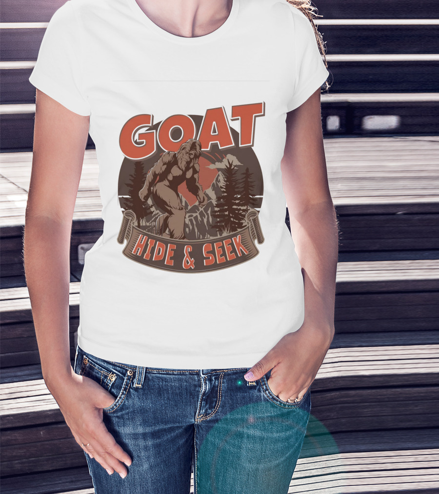 GOAT Bigfoot Hide And Seek Champion In The Forest T-Shirt