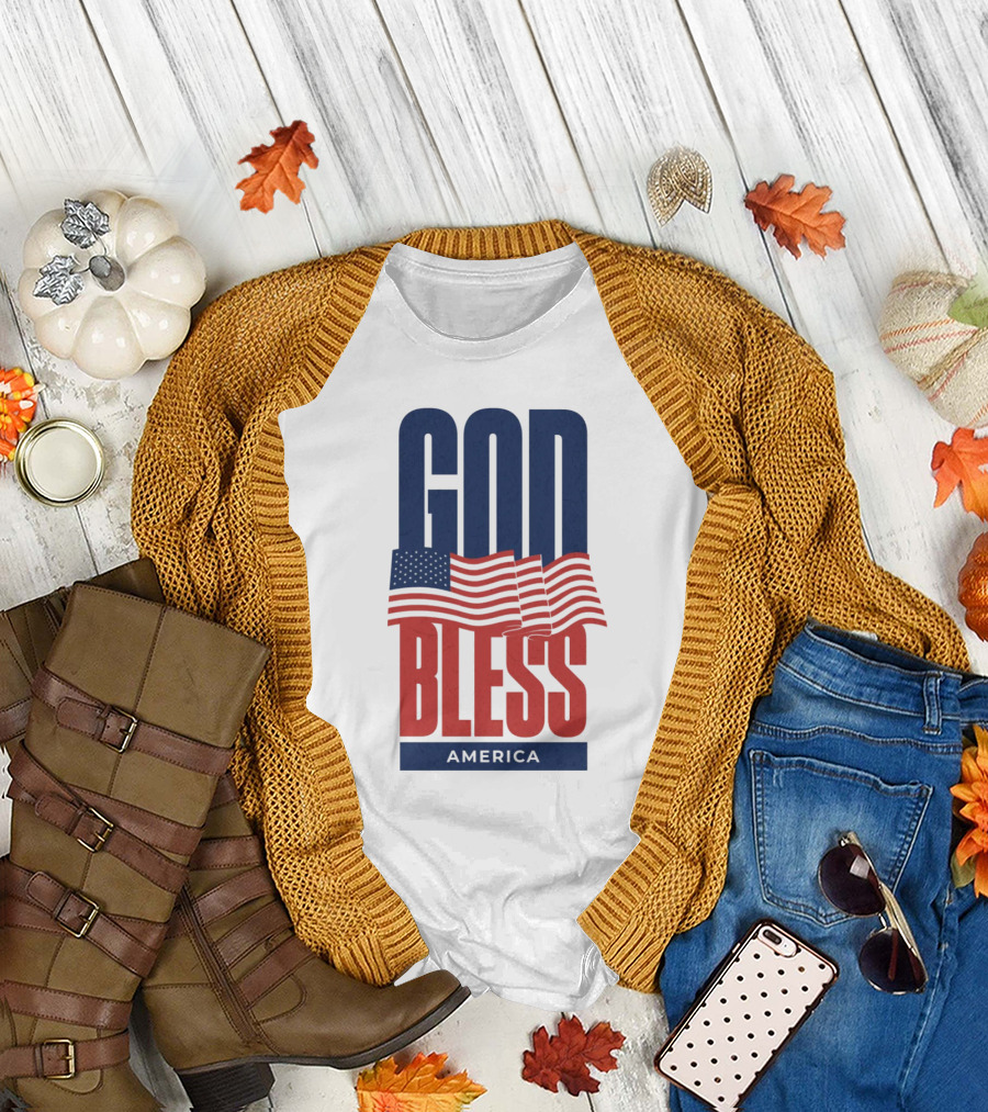 GOD BLESS AMERICA Flag T-Shirt