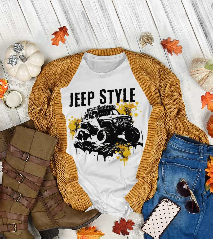 JEEP STYLE Off-Road Adventure with Bold Trails and Splashes T-Shirt