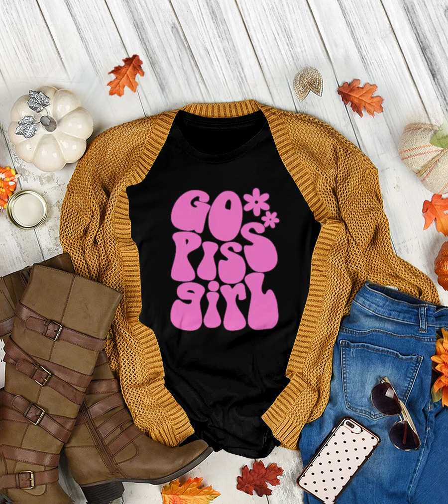 Go Piss Girl Bold Funky Pink T-Shirt