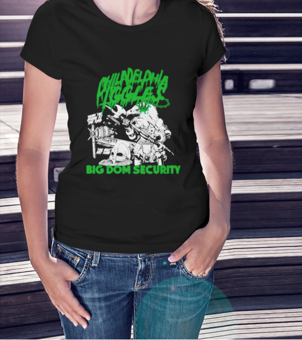 Philadelphia Iggles Big Dom Security Comic-Style Green T-Shirt
