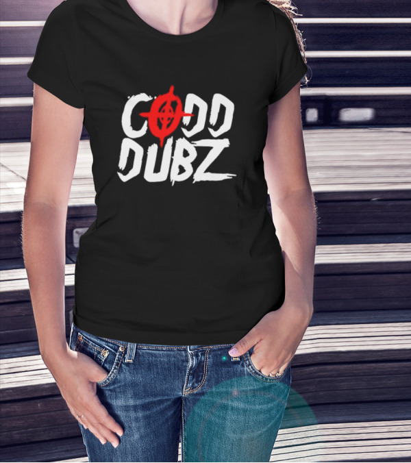 CODD DUBZ Target Dubz Red Target Symbol Bold White Letters T-Shirt