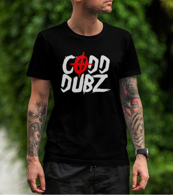 CODD DUBZ Target Dubz Red Target Symbol Bold White Letters T-Shirt