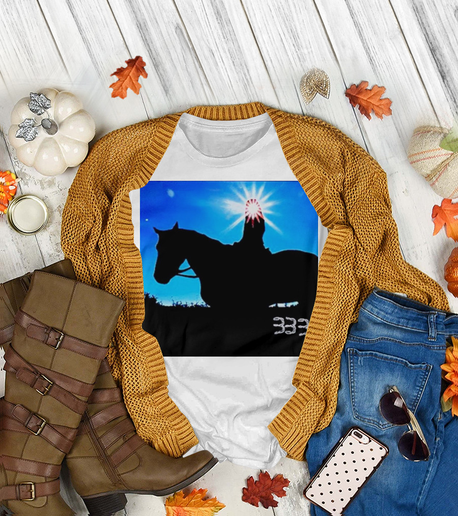 Becky G Ride Horse Silhouette 333 Sunburst Sky T-Shirt