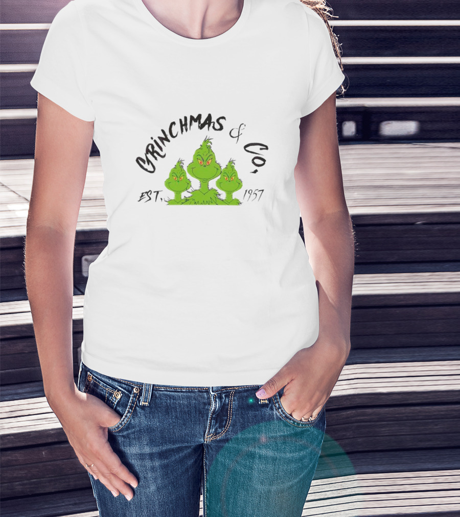 Grinchmas And Co Established 1957 Featuring Iconic Green Grinch Trio T-Shirt