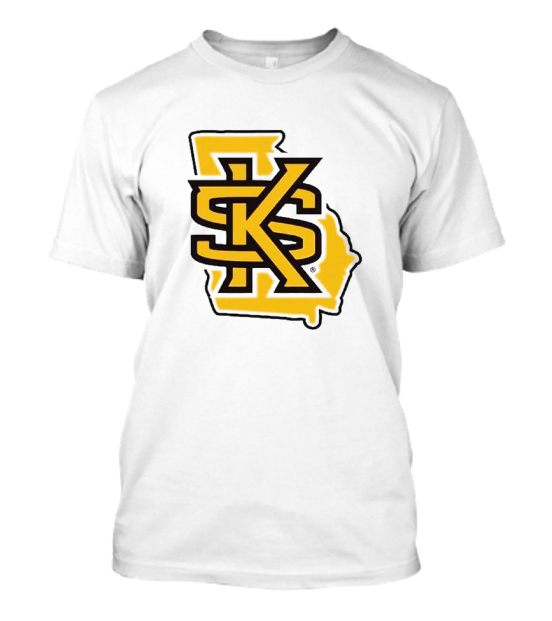 KSU Athletics Black And Gold Georgia Map T-Shirt