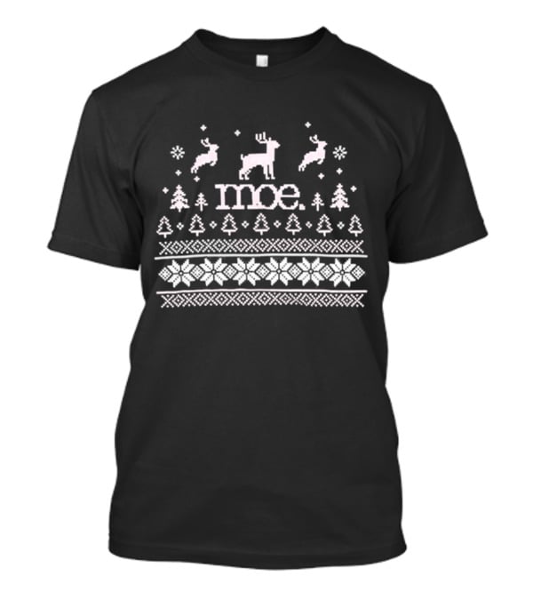 Moe Reindeer Ugly Christmas Sweater Snowflakes Trees T-Shirt