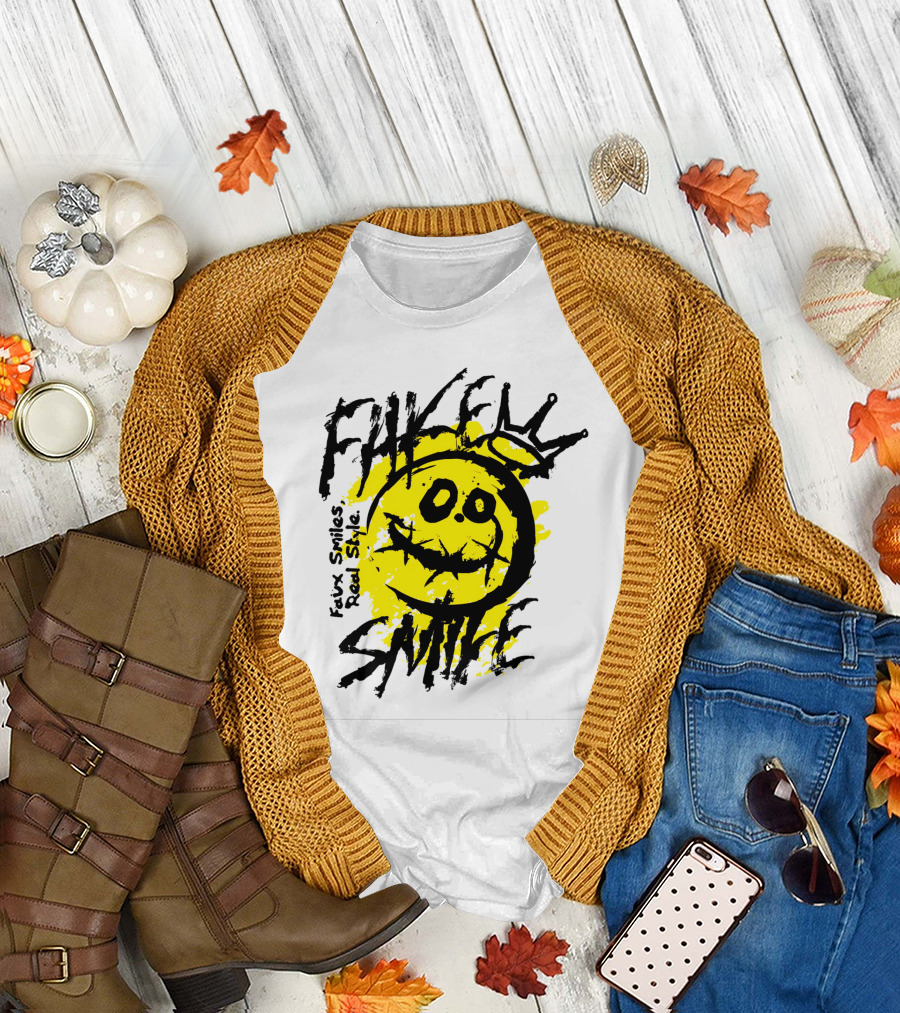 Fake Smile Faux Smiles Real Style Smiley Crown T-Shirt