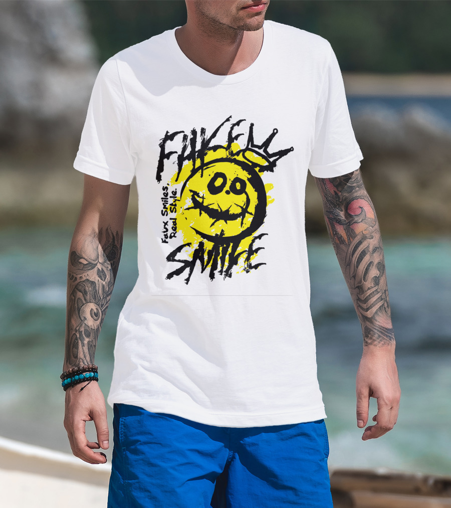 Fake Smile Faux Smiles Real Style Smiley Crown T-Shirt