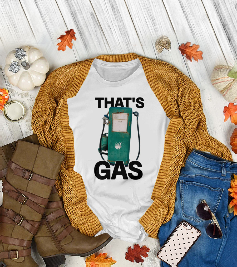 THAT'S GAS Vintage Pump Green Icon with Star T-Shirt