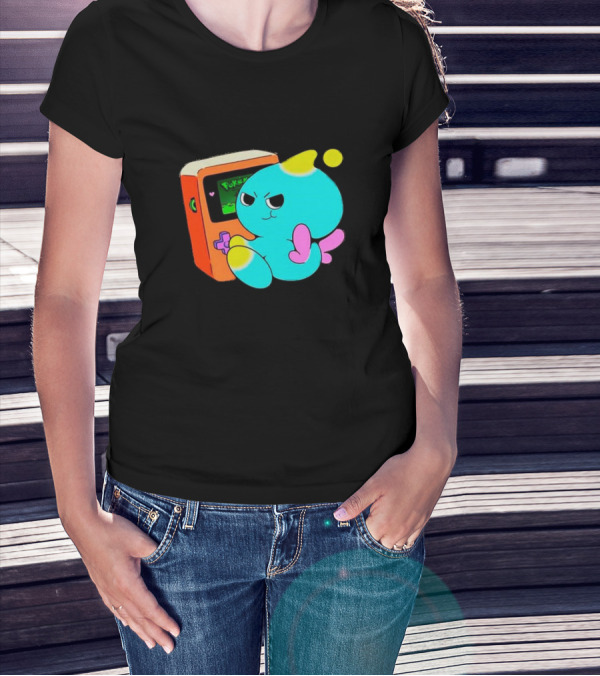 You Keep Playing Ur Silly Little Games Cartoon Creature With Game Console T-Shirt