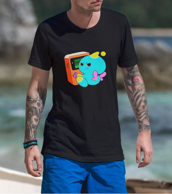 You Keep Playing Ur Silly Little Games Cartoon Creature With Game Console T-Shirt