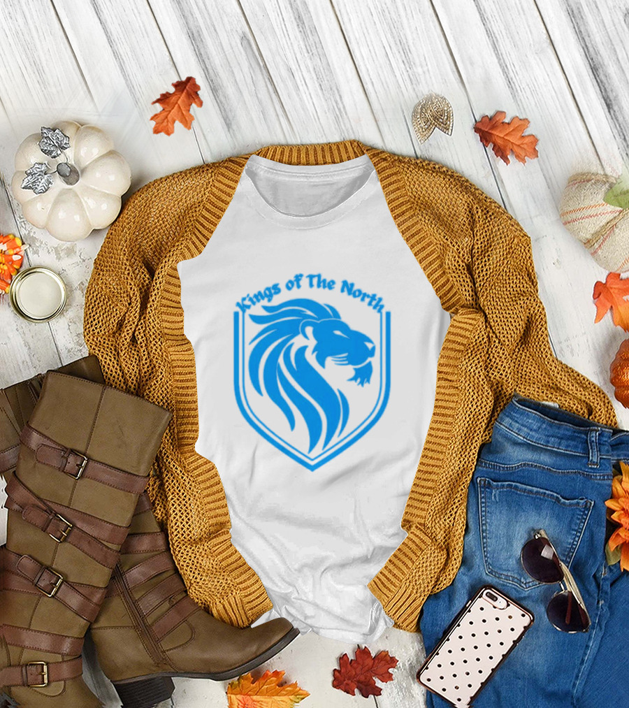 Detroit Lions Blue Crest Kings of the North T-Shirt
